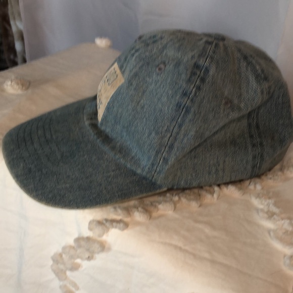 NEWHATTAN GOD IS DOPE light blue denim baseball cap. One Size Adult. - Picture 3 of 9